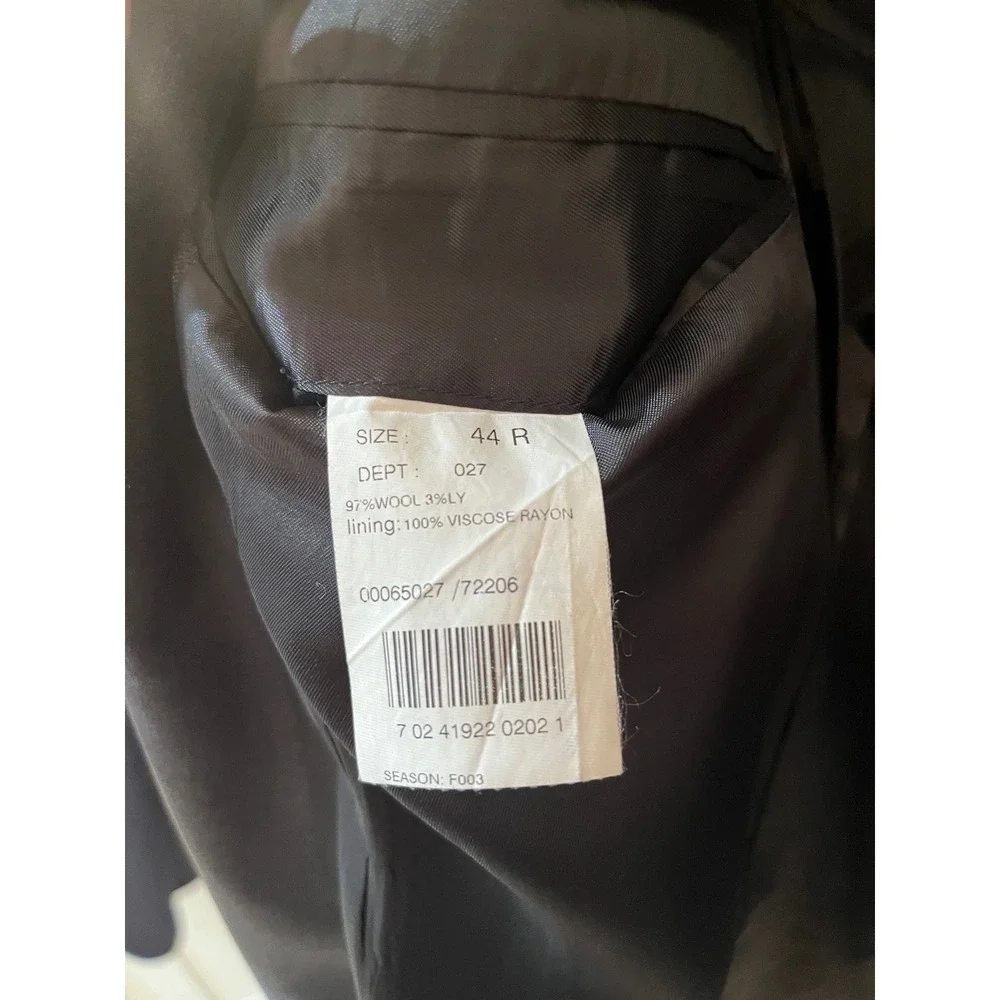 Brooks Brothers 346 Mens 44R Wool Stretch Blazer Charcoal Gray 3‎ Button Jacket